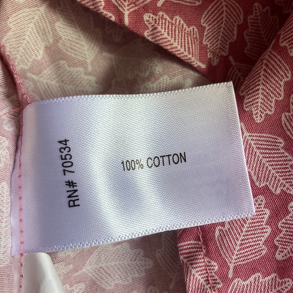ORVIS Pink Button Up Front Collared Shirt Top Leaves Leaf Design Womens Size 10 - Picture 15 of 16